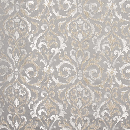 Kindness Within Pewter by Carole Designer Fabric Wellington 100% Polyester CHINA 40,000 Wyzenbeek Double Rubs 13 1/4" V, 14 1/2" H 55" - Swanky Fabrics -
