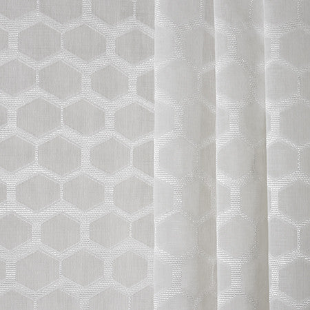 Evident Love White by Carole Designer Fabric Sheer Philosophy 100% Polyester Turkey N/A </p><p>Repeat: 15" V, 19 1/4" H 118" - Swanky Fabrics -