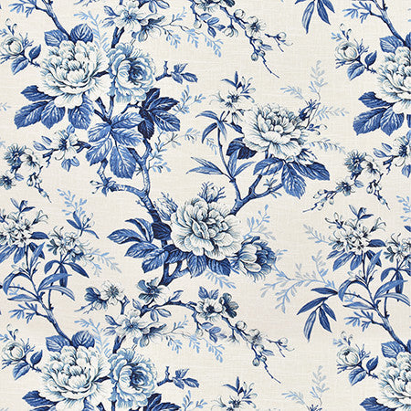 Kind Regards Indigo by Carole Designer Fabric Bluebell 55% Linen, 45% Viscose-Soil Repellent S Korea 12,000 Wyzenbeek Double Rubs 24 1/2" V, 27" H 55" - Swanky Fabrics -