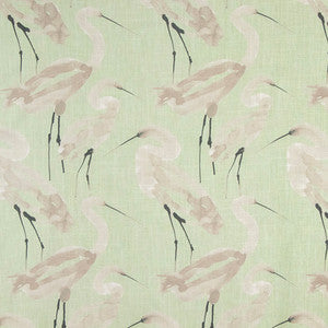 Carole Fabric Birds The Word Celadon