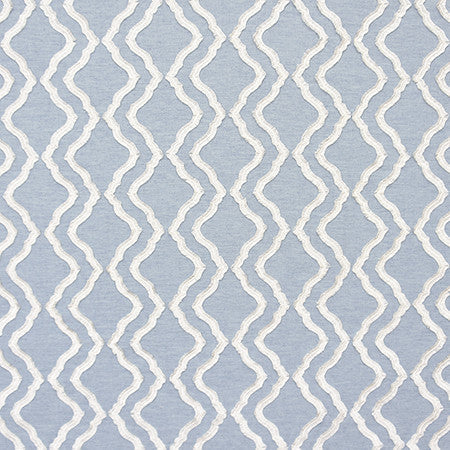 Follow Me Chambray by Carole Designer Fabric Bluebell 51% Recycled Polyester, 30% Polyester, 12% Cotton, 7% Linen India 4 1/2" V, 7 3/4" H HD 54" - Swanky Fabrics -