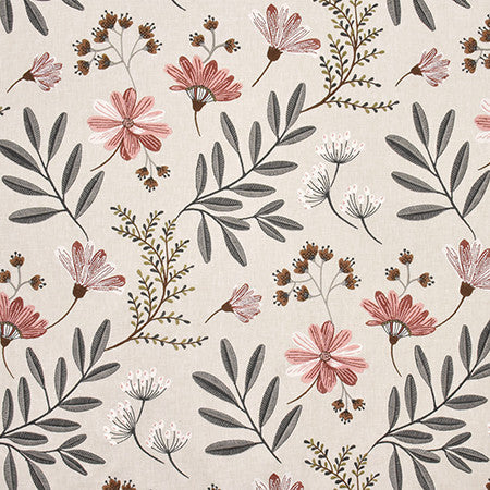 Time To Choose Cinnamon Spice by Carole Designer Fabric Wallflower Base: 50% Poly, 50% Cotton. Embr: 62% Poly, 38% Cotton INDIA N/A 31" V, 25" H HD 51" - Swanky Fabrics -