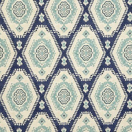 Thornwood Indigo by Carole Designer Fabric Dawn & Dusk 100% Cotton Spain 30,000 WYZENBEEK DOUBLE RUBS 18" V, 4 1/2" H HD 54" - Swanky Fabrics -