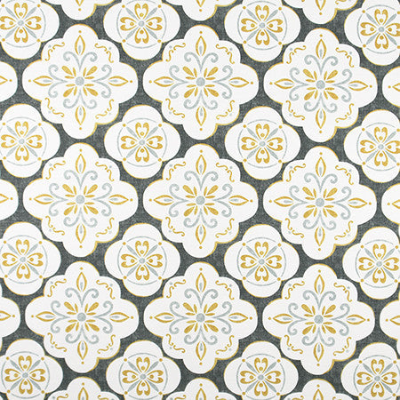 Wonderland Chrome by Carole Designer Fabric Moonstone 100% Cotton Spain 50,000 Wyzenbeek Double Rubs 9" V, 9" H 54" - Swanky Fabrics -