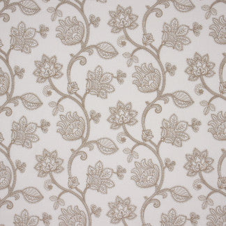 Expansive Garden Taupe by Carole Designer Fabric Pink Diamonds 65% Cotton, 28% Viscose, 7% Polyester India N/A Horizontal: 15 1/2" and Vertical: 25 1/4" 51" - Swanky Fabrics -