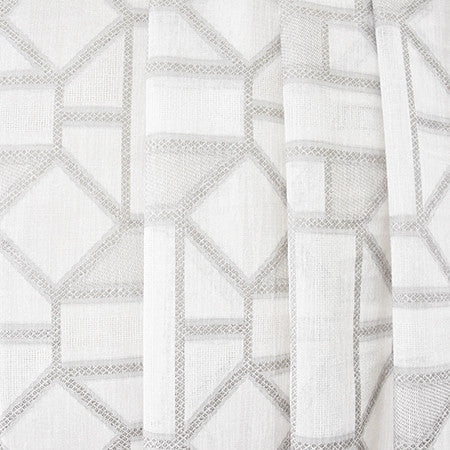 Into View Gray by Carole Designer Fabric Sheer Luxury 100% Polyester TURKEY 5 7/8" V, 15 1/8" H 118" - Swanky Fabrics -