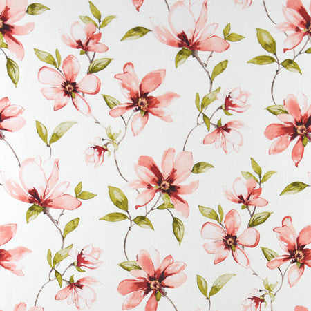 Nights In Georgia Coral by Carole Designer Fabric Muse 100% Cotton Spain 30,000 Wyzenbeek Double Rubs </p><p>Repeat: 27" V, 13 1/2" H HD 54" - Swanky Fabrics -