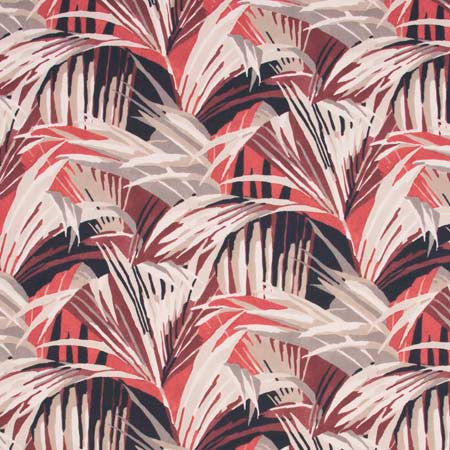 Treehouse Sangria by Carole Designer Fabric Red Sea 100% Polyester India 24 1/2" V, 26 5/8" H HD 55.5" - Swanky Fabrics -