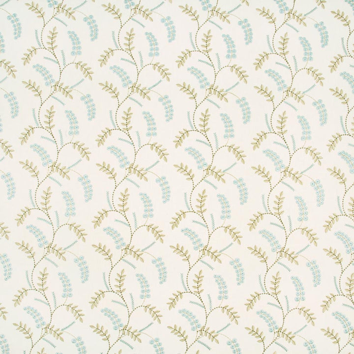 Promises Promises Porcelain by Carole Designer Fabric Mountain Sky 52% Cotton, 48% Polyester India Passes 30,000 Double Rubs Wyzenbeek Horizontal: 8625 and Vertical: 9125 52 - Swanky Fabrics -
