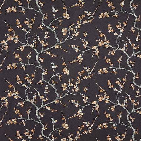 Find The Beauty Noir by Carole Designer Fabric First Impressions Base: 50% Poly, 50% Cotton Embr: 60% Poly, 40% Cotton India 15 3/8" V, 25 1/8" H 50" - Swanky Fabrics -