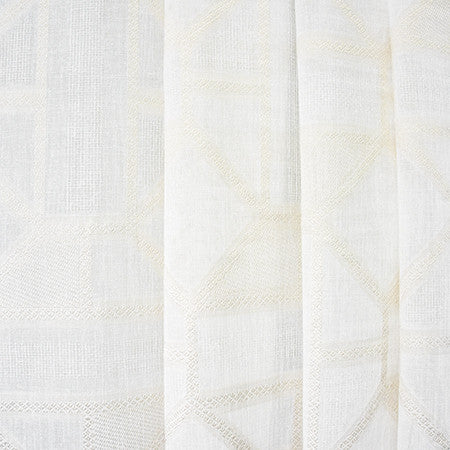 Into View Latte by Carole Designer Fabric Sheer Luxury 100% Polyester TURKEY 5 7/8" V, 15 1/8" H 118" - Swanky Fabrics -