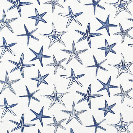 On A Sea Star Vista by Carole Designer Fabric Bluebell 100% Cotton Pakistan 12 1/4" V , 27 1/4" H 54" - Swanky Fabrics -