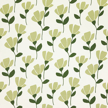 Little Blooms Thyme by Carole Designer Fabric Evergreen 100% Cotton Spain 13 1/2" V, 6 3/4" H HD 54" - Swanky Fabrics -