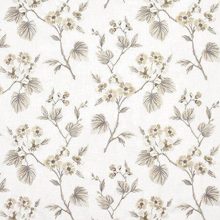 For A Reason Sepia by Carole Designer Fabric Wallflower Base: 58% Cotton, 42% Polyester. Embr: 100% Rayon INDIA 12,000 Wyzenbeek Double Rubs 18 1/2" V, 16 3/4" H 50" - Swanky Fabrics -