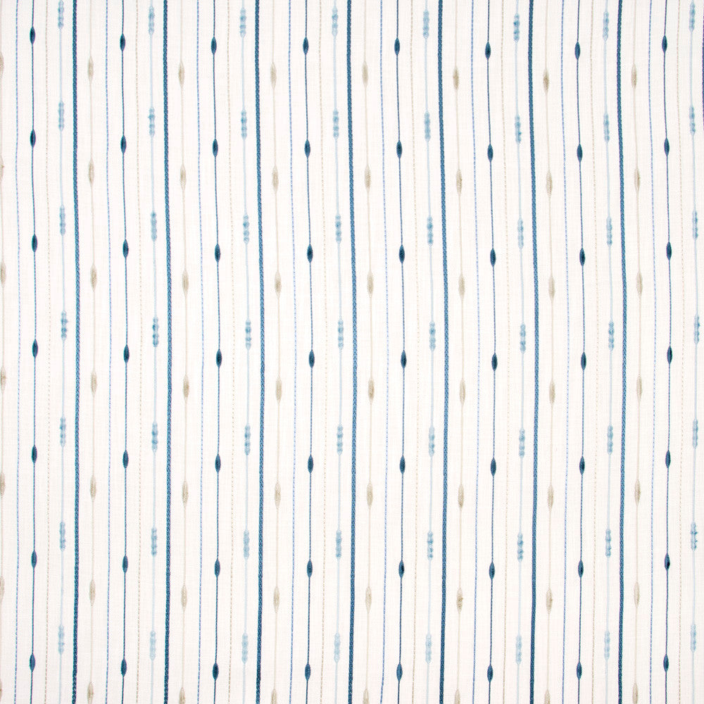 In A Row Bluejay by Carole Designer Fabric Haven 100% Polyester India Passes 30,000 Double Rubs Wyzenbeek Horizontal: 525 and Vertical: 625 52.75 - Swanky Fabrics -
