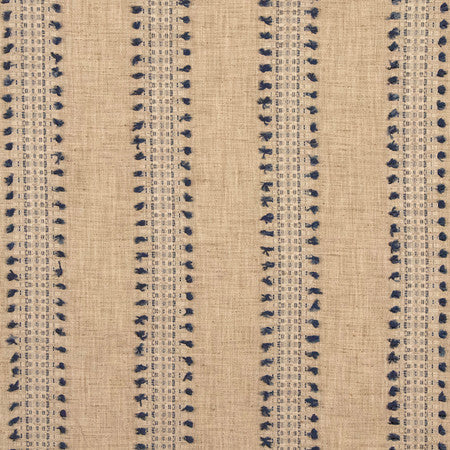 Alleyway Indigo by Carole Designer Fabric Making Waves 100% Polyester 12,000 Wyzenbeek Double Rubs 3/4" V, 6 7/8" H 55" - Swanky Fabrics -