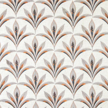 Isle Of Palms Vintage Blue by Carole Designer Fabric Making Waves Base: 60% Cotton, 40% Linen Embr: 63.7% Viscose, 36.3% Polyester N/A 7 5/8" V, 8 1/2" H 52" - Swanky Fabrics -