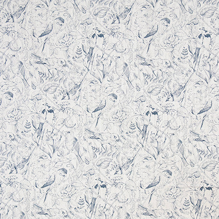 Take Flight Blue by Carole Designer Fabric English Garden 97% Cotton, 3% Linen 20,000 Wyzenbeek Double Rubs 13 1/2" V, 19 1/2" H 57" - Swanky Fabrics -