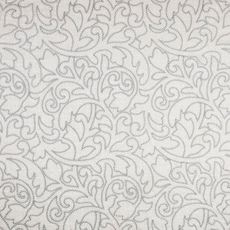 Wistful Wishes Silver by Carole Designer Fabric Evolution 55% Linen, 45% Rayon China Passes 30,000 Double Rubs Wyzenbeek 13" V, 13" H 52" - Swanky Fabrics -