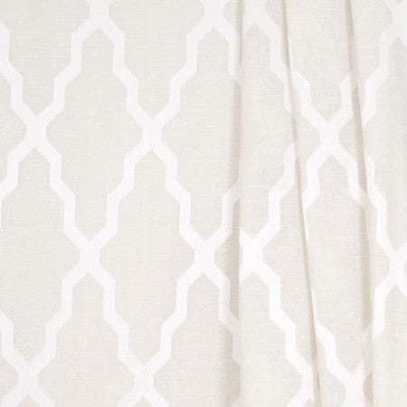In The Path Ivory by Carole Designer Fabric Sheer Marvel 90% Polyester, 10% Linen CHINA N/A Horizontal: 14 1/2" and Vertical: 7 1/2" V 118" - Swanky Fabrics -