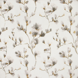 Blooming Buds Cinder by Carole Designer Fabric Sheer Divine 100% Polyester Spain N/A </p><p>Repeat: 24 3/4" V, 30" H 114" - Swanky Fabrics -