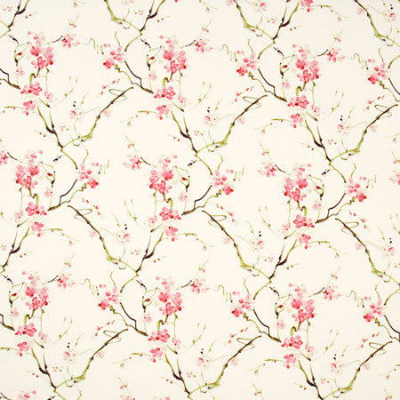 Birdsall Farm Petal Pink by Carole Designer Fabric Geranium 100% Cotton-SSR India Passes 15,000 Double Rubs Wyzenbeek Horizontal: 13 1/2" and Vertical: 25 1/4" V 54" - Swanky Fabrics -