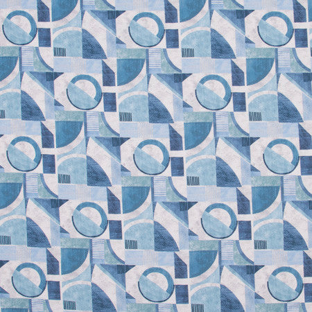 Weatherstone Ocean by Carole Designer Fabric Bluebird 100% Polyester India Passes 30,000 Double Rubs Wyzenbeek 13 1/2" V, 6 3/4" H HD 54" - Swanky Fabrics -