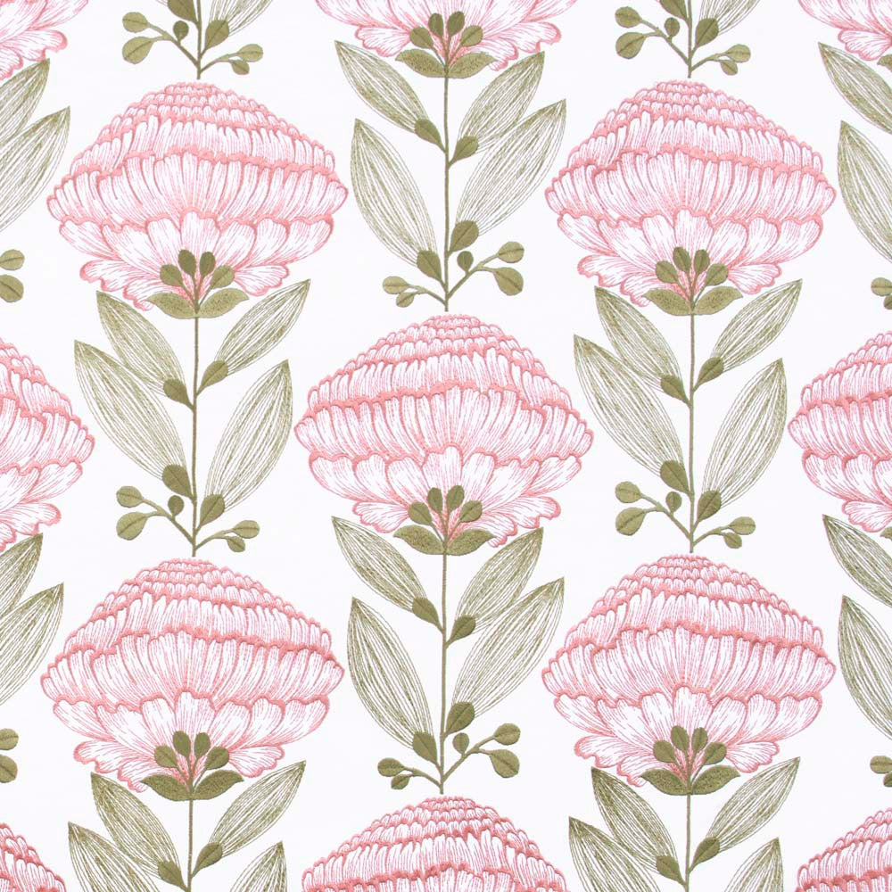 Allium Bloom Ballerina by Carole Designer Fabric Pink Jade 76% Polyester, 24% Cotton India N/A Horizontal: 12.75 and Vertical: 12.75 51 - Swanky Fabrics -