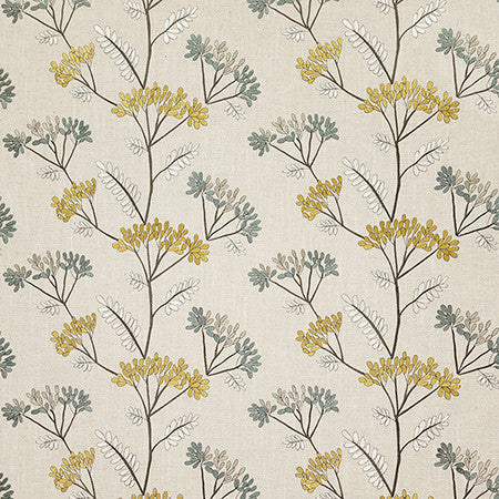 With Delight Hazelwood by Carole Designer Fabric Dewdrop 52% Polyester, 21% Viscose, 18% Cotton, 9% Linen India 9 1/4" V, 17 1/4" H 51" - Swanky Fabrics -