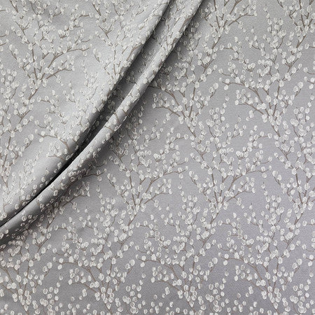 Feelings Between Dove by Carole Designer Fabric Fearless 100% Polyester India 19" V, 9 1/2" H 54" - Swanky Fabrics -