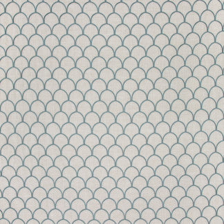 Around The Bend Spa by Carole Designer Fabric Seamist 88% Polyester, 7% Rayon, 5% Linen China Passes 60,000 Double Rubs Wyzenbeek </p><p>Repeat: 4" V, 2 3/4" H 54" - Swanky Fabrics -