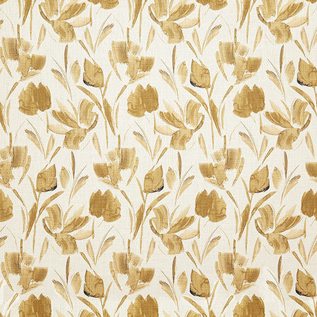 Gentle Garden Amber by Carole Designer Fabric Evergreen 100% Cotton India 26 1/2" V, 13 1/2" H 54" - Swanky Fabrics -
