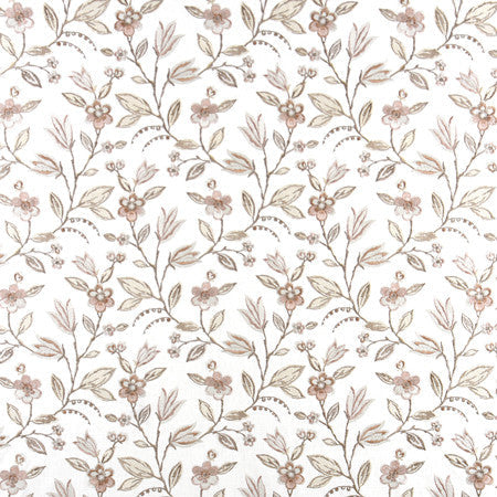Bloom Away Blush by Carole Designer Fabric From The Heart 58% Cotton, 42% Polyester India 12,000 Wyzenbeek Double Rubs 12 1/2" V, 13 1/8" H 52.25" - Swanky Fabrics -