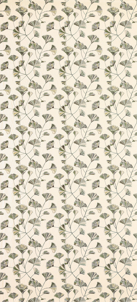 Reach For Me Sage by Carole Designer Fabric Wallflower Base: 34% Viscose, 33% Poly, 33% Linen. Embr: 100% Rayon CHINA 91,000 Wyzenbeek Double Rubs 15 1/4" V, 18" H 54" - Swanky Fabrics -