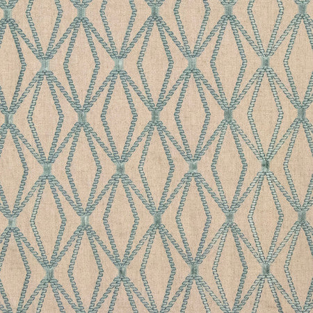Arms Length Mist by Carole Designer Fabric Serene Green Base: 70% Viscose, 30% Linen Embr: 100% Viscose 51,000 Wyzenbeek Double Rubs 6 3/8" V, 4 3/8" H 51" - Swanky Fabrics -