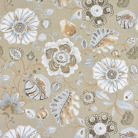 Art Of Being Sand by Carole Designer Fabric Bluebell 59% Cotton, 41% Polyester-Light Latex Backing China 23 3/4" V, 27 1/2" H 54" - Swanky Fabrics -