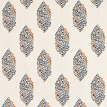 Confetti Party Cognac by Carole Designer Fabric Harvest 36% Polyester, 26% Cotton, 22% Viscose, 16% Linen China 11 3/4" V, 8 1/2" H 52" - Swanky Fabrics -