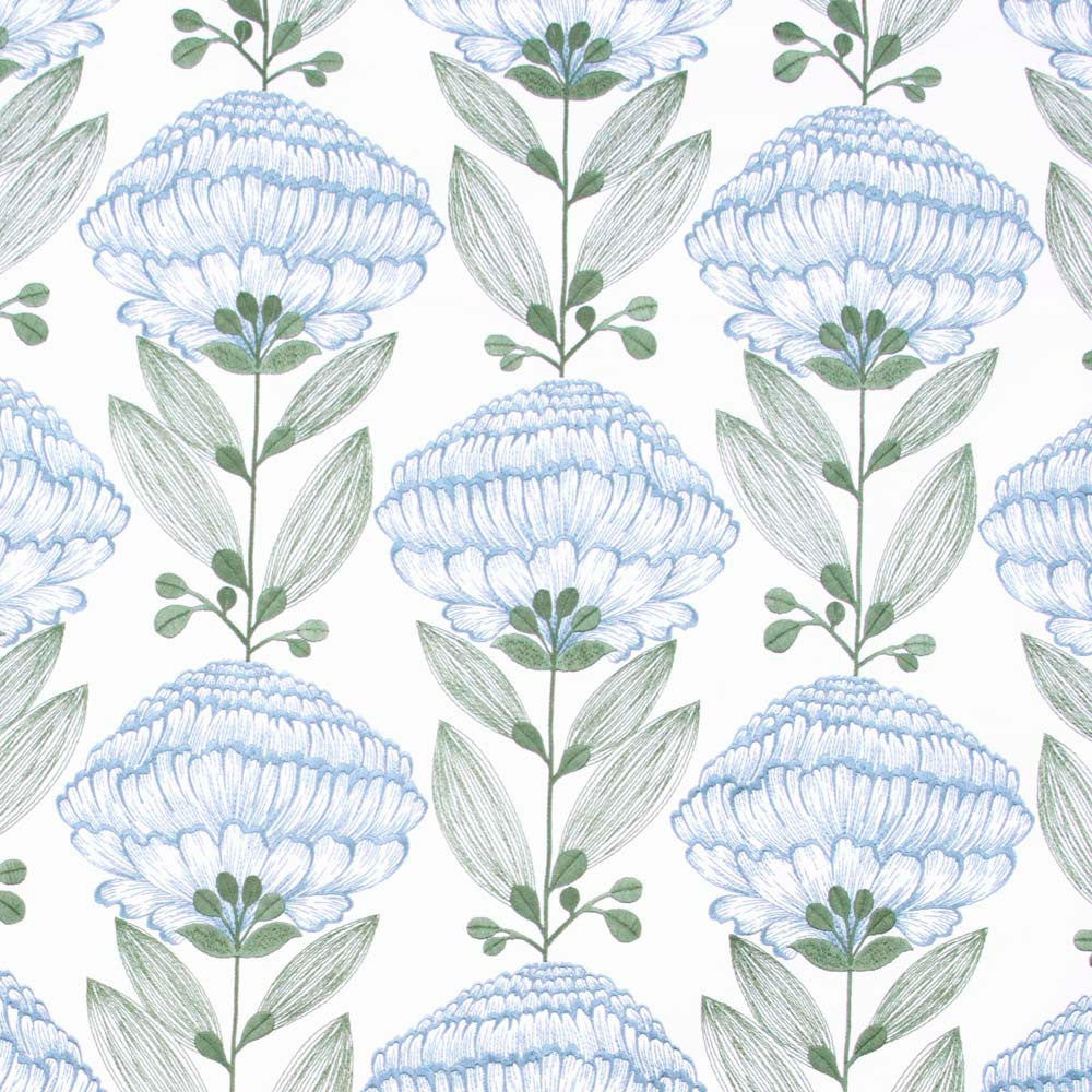 Allium Bloom Periwinkle by Carole Designer Fabric Red Sea 76% Polyester, 24% Cotton India N/A Horizontal: 12.75 and Vertical: 12.75 51 - Swanky Fabrics -