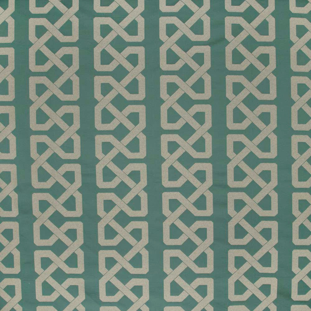 Grand Cable Laurel by Carole Designer Fabric Emerald Ocean 100% Polyester India N/A Horizontal: 9125 and Vertical: 85 54 - Swanky Fabrics -