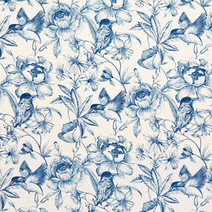 Carole Fabric Hidden Bird Indigo