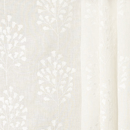 Act Of Kindness Pearl by Carole Designer Fabric Perfect Balance Base: 36% Ctn,35% Linen,17% Visc,12% Poly. Embr: 50% Visc,50% Ctn India 9 1/2" V, 6 1/4" H HD 52" - Swanky Fabrics -