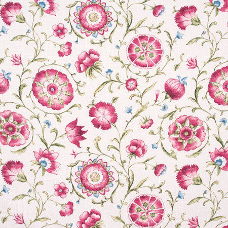 Love Everyone Scarlet by Carole Designer Fabric Azalea 55% Linen, 45% Rayon-SSR Finished in USA Passes 15,000 Double Rubs Wyzenbeek </p><p>Repeat: 25 1/4" V, 27" H 54" - Swanky Fabrics -