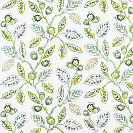 One Voice Spa by Carole Designer Fabric Jade 69% Cotton, 31% Polyester India 18 7/8" V, 17" H 51" - Swanky Fabrics -