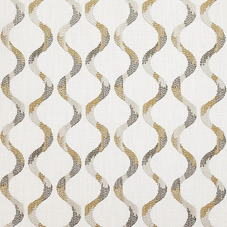 Patched In Goldenrod by Carole Designer Fabric Evergreen Base: 100% Polyester. Embr: 100% Polyester India 9 1/2" V, 5 1/4" H 53" - Swanky Fabrics -