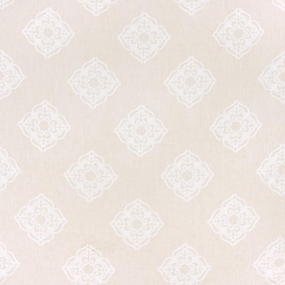 Parlor Games White by Carole Designer Fabric Coconut Cream 95% Polyester, 5% Linen China N/A Horizontal: 1175 and Vertical: 1175 54 - Swanky Fabrics -
