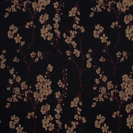 Partly Sunny Autumn by Carole Designer Fabric ONYX & IVORY 53% Polyester, 47% Cotton-Acrylic Backing China Passes 120,000 Double Rubs Wyzenbeek Horizontal: 27" and Vertical: 28 1/4" V 55" - Swanky Fabrics -