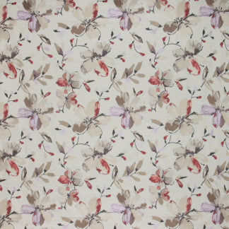 Ideal Scenery Hibiscus by Carole Designer Fabric Mulberry Sangria 73% Polyester, 27% Cotton India N/A Horizontal: 17" and Vertical: 18 7/8" 51" - Swanky Fabrics -