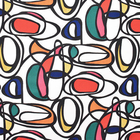 Great Conversation Multi by Carole Designer Fabric Prisma 100% Cotton INDIA 26 3/4" V, 27 1/2" H HD 56.75" - Swanky Fabrics -