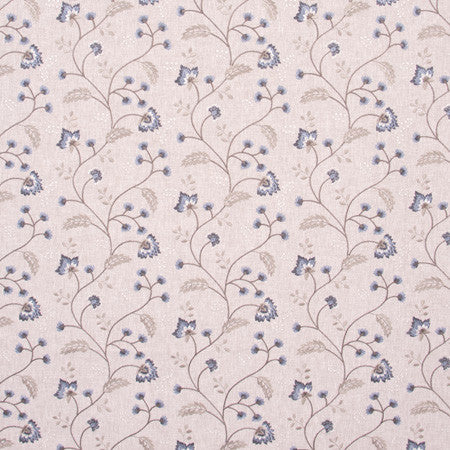 Until You Java by Carole Designer Fabric Bluebird 52% Cotton, 48% Polyester India 9 1/8" V, 17 1/4" H 52" - Swanky Fabrics -