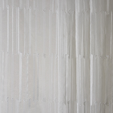 With Feeling White by Carole Designer Fabric Sheer Philosophy 100% Polyester Turkey 15" V, 9" H 118" - Swanky Fabrics -